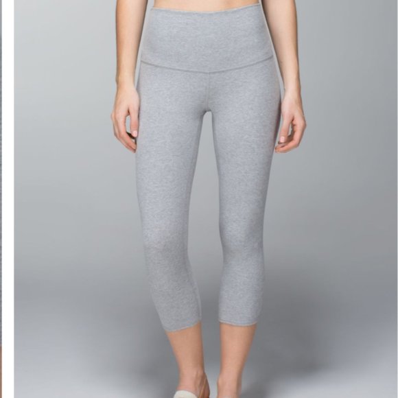 LULULEMON Wunder Under Crop leggings *Roll Down grey - Picture 1 of 7